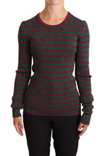 Load image into Gallery viewer, Dolce &amp; Gabbana Elegant Maroon and Green Striped Crewneck Sweater
