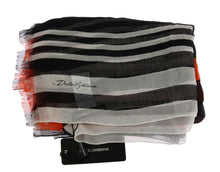 Load image into Gallery viewer, Dolce &amp; Gabbana Multicolor Striped Silk Shawl Fringes Scarf

