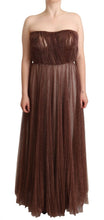 Load image into Gallery viewer, Dolce &amp; Gabbana Elegant Metallic Bronze Long Gown
