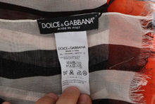 Load image into Gallery viewer, Dolce &amp; Gabbana Multicolor Striped Silk Shawl Fringes Scarf
