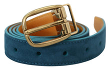 Load image into Gallery viewer, Dolce &amp; Gabbana Elegant Blue Velvet Leather Belt
