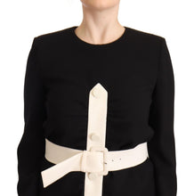 Load image into Gallery viewer, Givenchy Black Wool Long Sleeves Belted Mini Sheath Dress
