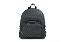 Load image into Gallery viewer, Michael Kors Jaycee Large Black PVC Leather Zip Pocket Backpack Bag Bookbag
