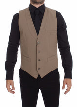 Load image into Gallery viewer, Dolce &amp; Gabbana Beige Cotton Slim Fit Button Front Dress Vest
