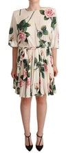 Load image into Gallery viewer, Dolce &amp; Gabbana Elegant Stretch Silk Pleated Rose Dress
