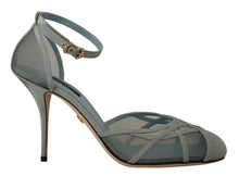 Load image into Gallery viewer, Dolce &amp; Gabbana Elegant Blue Mesh Ankle Strap Sandals
