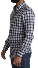 Load image into Gallery viewer, Dolce &amp; Gabbana Elegant Blue &amp; White Checkered Slim Fit Dress Shirt
