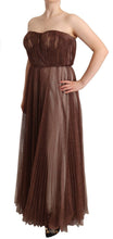 Load image into Gallery viewer, Dolce &amp; Gabbana Elegant Metallic Bronze Long Gown

