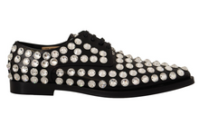 Load image into Gallery viewer, Dolce &amp; Gabbana Crystal-Embellished Leather Formal Flats
