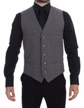 Load image into Gallery viewer, Dolce &amp; Gabbana Gray Cotton Slim Fit Button Front Dress Vest
