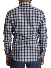 Load image into Gallery viewer, Dolce &amp; Gabbana Elegant Blue &amp; White Checkered Slim Fit Dress Shirt
