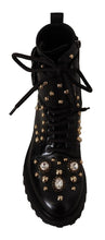 Load image into Gallery viewer, Dolce &amp; Gabbana Black Crystal-Studded Formal Boots
