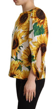 Load image into Gallery viewer, Dolce &amp; Gabbana Sunflower Print Cotton Elbow Sleeve Blouse
