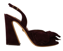 Load image into Gallery viewer, Dolce &amp; Gabbana Elegant Purple Suede Heels Sandals
