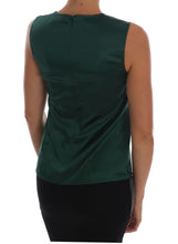 Load image into Gallery viewer, Dolce &amp; Gabbana Sleeveless Silk Top in Dark Green
