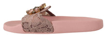 Load image into Gallery viewer, Dolce &amp; Gabbana Floral Lace Crystal Embellished Slide Flats
