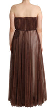 Load image into Gallery viewer, Dolce &amp; Gabbana Elegant Metallic Bronze Long Gown
