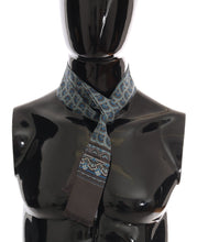 Load image into Gallery viewer, Dolce &amp; Gabbana Blue Patterned Silk Slim Wrap Fringes Scarf
