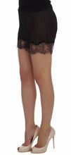 Load image into Gallery viewer, Dolce &amp; Gabbana Elegant Black Floral Lace Silk Shorts
