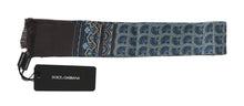 Load image into Gallery viewer, Dolce &amp; Gabbana Blue Patterned Silk Slim Wrap Fringes Scarf
