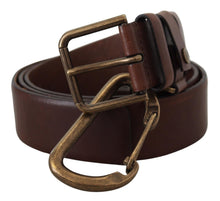 Load image into Gallery viewer, Dolce &amp; Gabbana Elegant Brown Leather Belt with Metal Buckle
