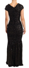 Load image into Gallery viewer, Dolce &amp; Gabbana Elegant Black Sequined Open Shoulder Gown
