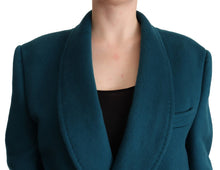 Load image into Gallery viewer, Dolce &amp; Gabbana Elegant Blue Green Wool-Anogra Wrap Coat

