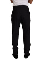 Load image into Gallery viewer, Dolce &amp; Gabbana Elegant Dark Blue Wool Silk Tuxedo Trousers
