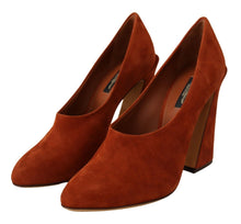 Load image into Gallery viewer, Dolce &amp; Gabbana Elegant Cognac Suede Pumps
