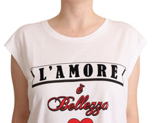 Load image into Gallery viewer, Dolce &amp; Gabbana Elegant White Motive Print Tank Top
