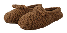 Load image into Gallery viewer, Dolce &amp; Gabbana Elegant Wool Knit Ballerina Flats in Brown
