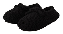 Load image into Gallery viewer, Dolce &amp; Gabbana Elegant Black Wool Knit Ballet Flats
