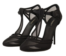 Load image into Gallery viewer, Dolce &amp; Gabbana Elegant Mesh T-Strap Stiletto Pumps
