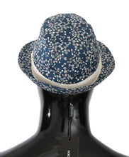 Load image into Gallery viewer, Dolce &amp; Gabbana Elegant Bow Print Fedora Hat in Blue &amp; White
