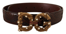 Load image into Gallery viewer, Dolce &amp; Gabbana Elegant Phyton Leather Pearl Buckle Belt
