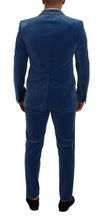 Load image into Gallery viewer, Dolce &amp; Gabbana Elegant Velvet Blue Slim Fit Suit
