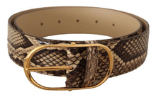 Load image into Gallery viewer, Dolce &amp; Gabbana Elegant Phyton Leather Belt with Gold Buckle
