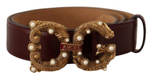 Load image into Gallery viewer, Dolce &amp; Gabbana Elegant Bordeaux Leather Amore Belt
