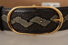 Load image into Gallery viewer, Dolce &amp; Gabbana Elegant Snakeskin Belt with Gold Oval Buckle
