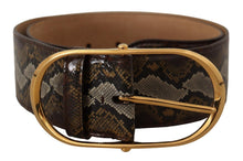 Load image into Gallery viewer, Dolce &amp; Gabbana Elegant Gold Oval Buckle Leather Belt
