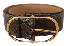 Load image into Gallery viewer, Dolce &amp; Gabbana Elegant Brown Leather Belt with Gold Buckle
