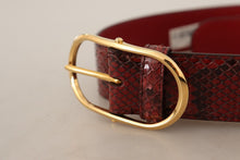 Load image into Gallery viewer, Dolce &amp; Gabbana Elegant Red Snakeskin Leather Belt
