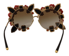 Load image into Gallery viewer, Dolce &amp; Gabbana Elegant Round Metal Sunglasses with Rose Detail
