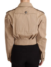 Load image into Gallery viewer, Dolce &amp; Gabbana Beige Cropped Fitted Cotton Coat Jacket
