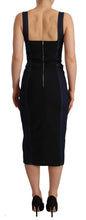 Load image into Gallery viewer, Dolce &amp; Gabbana Dark Blue Cotton Denim Sheath Midi Dress

