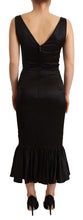 Load image into Gallery viewer, Dolce &amp; Gabbana Elegant Black Silk Midi Sheath Dress
