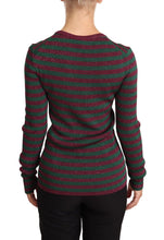 Load image into Gallery viewer, Dolce &amp; Gabbana Elegant Maroon and Green Striped Crewneck Sweater
