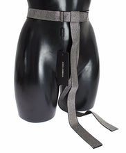 Load image into Gallery viewer, Dolce &amp; Gabbana Black Silk Crystal Bow Waist Belt Elegance
