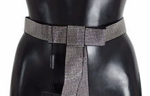 Load image into Gallery viewer, Dolce &amp; Gabbana Black Silk Crystal Bow Waist Belt Elegance
