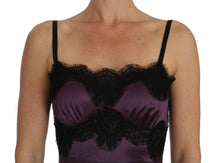 Load image into Gallery viewer, Dolce &amp; Gabbana Elegant Purple Silk Lace Chemise Dress
